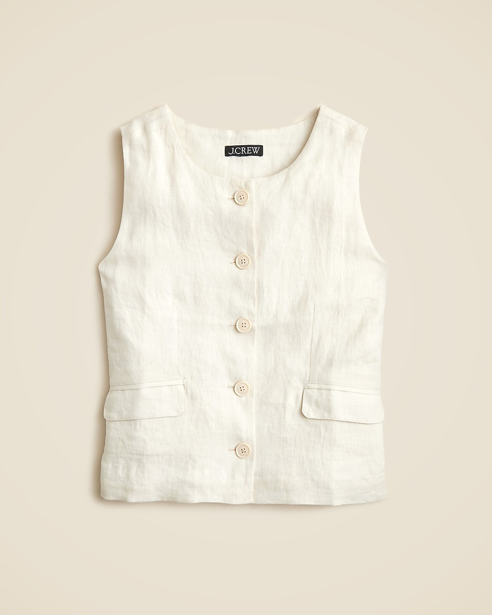 Crewneck vest in linen | J. Crew US