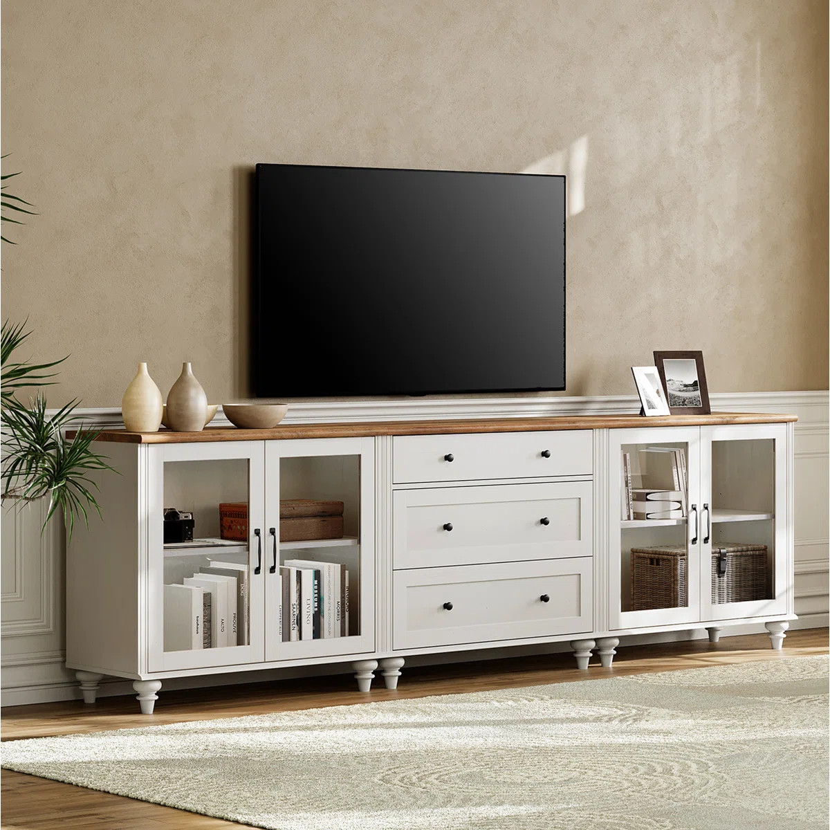 Scarlett 3-In-1 TV Stand for TV's up to 85" | Wayfair North America