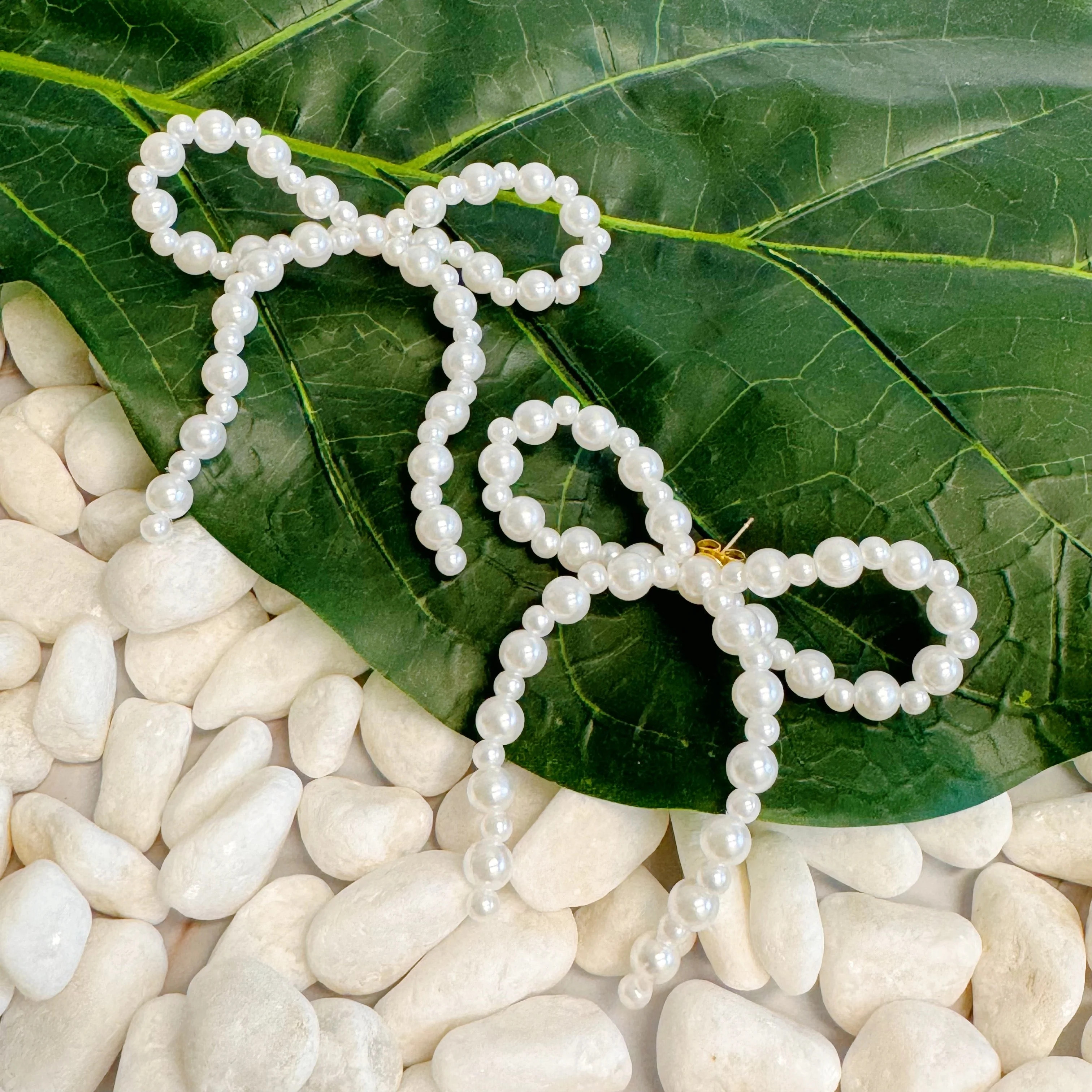 Pearl Beaded Bow Earrings | Casual Chic Boutique