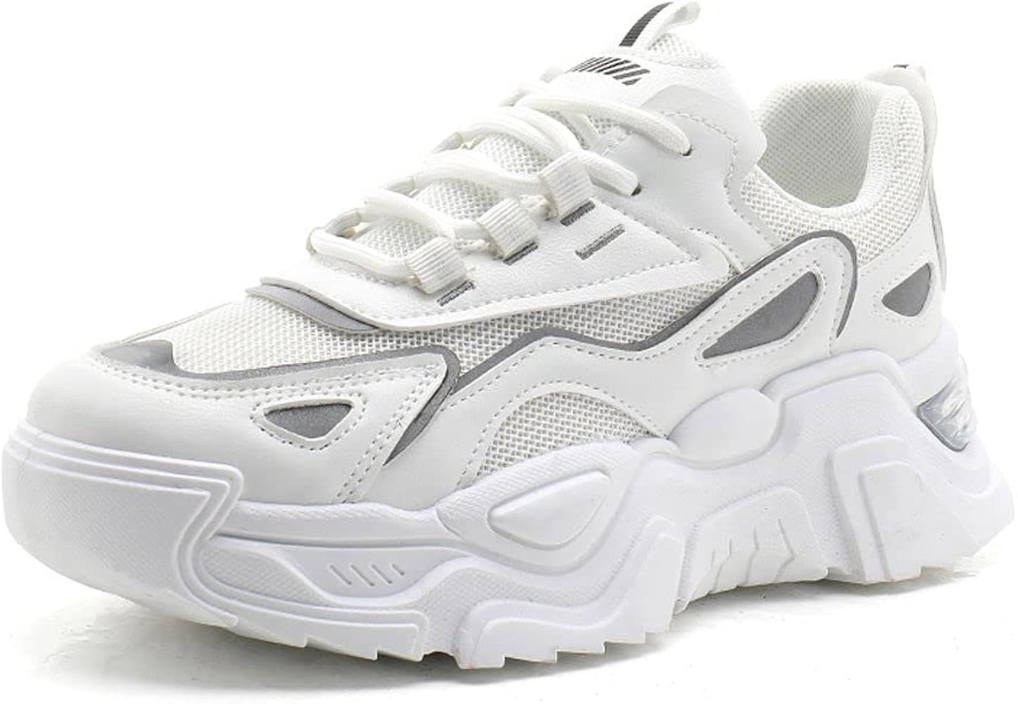 YYSPR Women's Fashion Platform Lace Up Sneakers Lightweight Walking Running Shoes | Amazon (US)