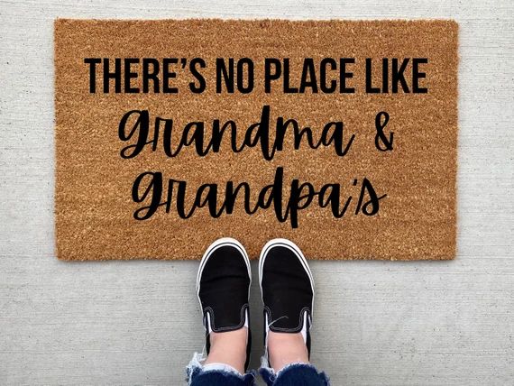 There's No Place Like Grandma and Grandpa's Doormat, home decor, personalized doormat, grandparen... | Etsy (US)