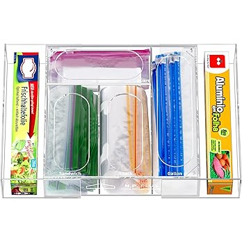 Amazon.com: NPPLUS Ziplock Bag Storage Organizer, Acrylic Expandable Kitchen Drawer Holder, Premi... | Amazon (US)