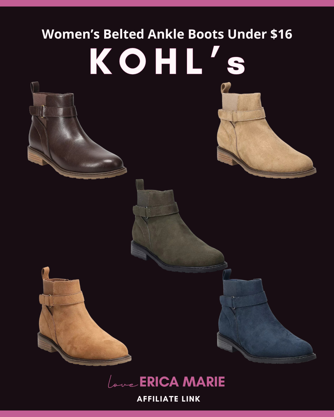 Under $16 belted ankle boots for women. Easy to style with jeans or dresses. 

 #LTKootd #LTKSaleAlert