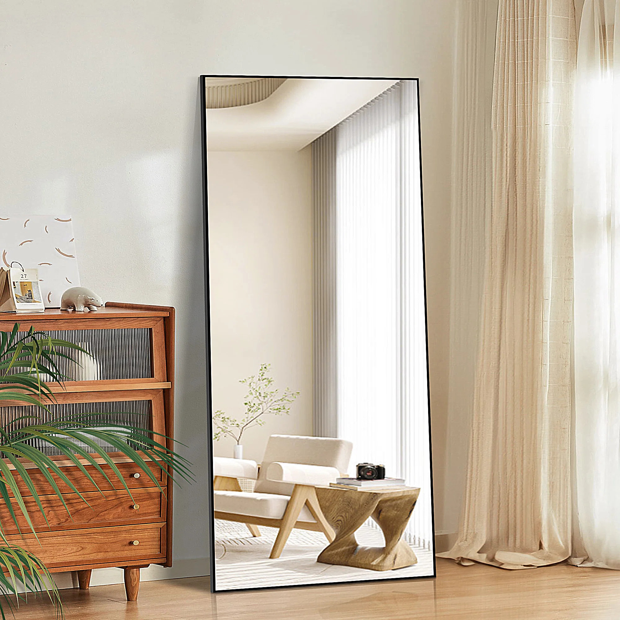 Oversized Full-Length Mirror with Aerospace-Grade Aluminum Frame & Nano Glass – Bedroom, Bathro... | Wayfair North America