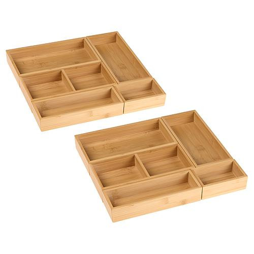 Improvements Bamboo Drawer Organizers - Set of 10 | HSN
