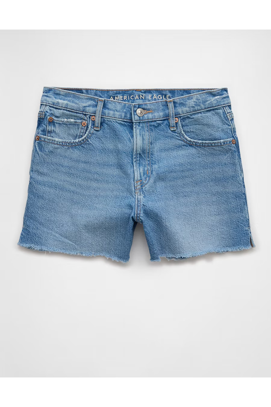 AE Strigid Super High-Waisted Relaxed Denim Short Women's Hi-Low Indigo 00 | American Eagle Outfitters (US & CA)