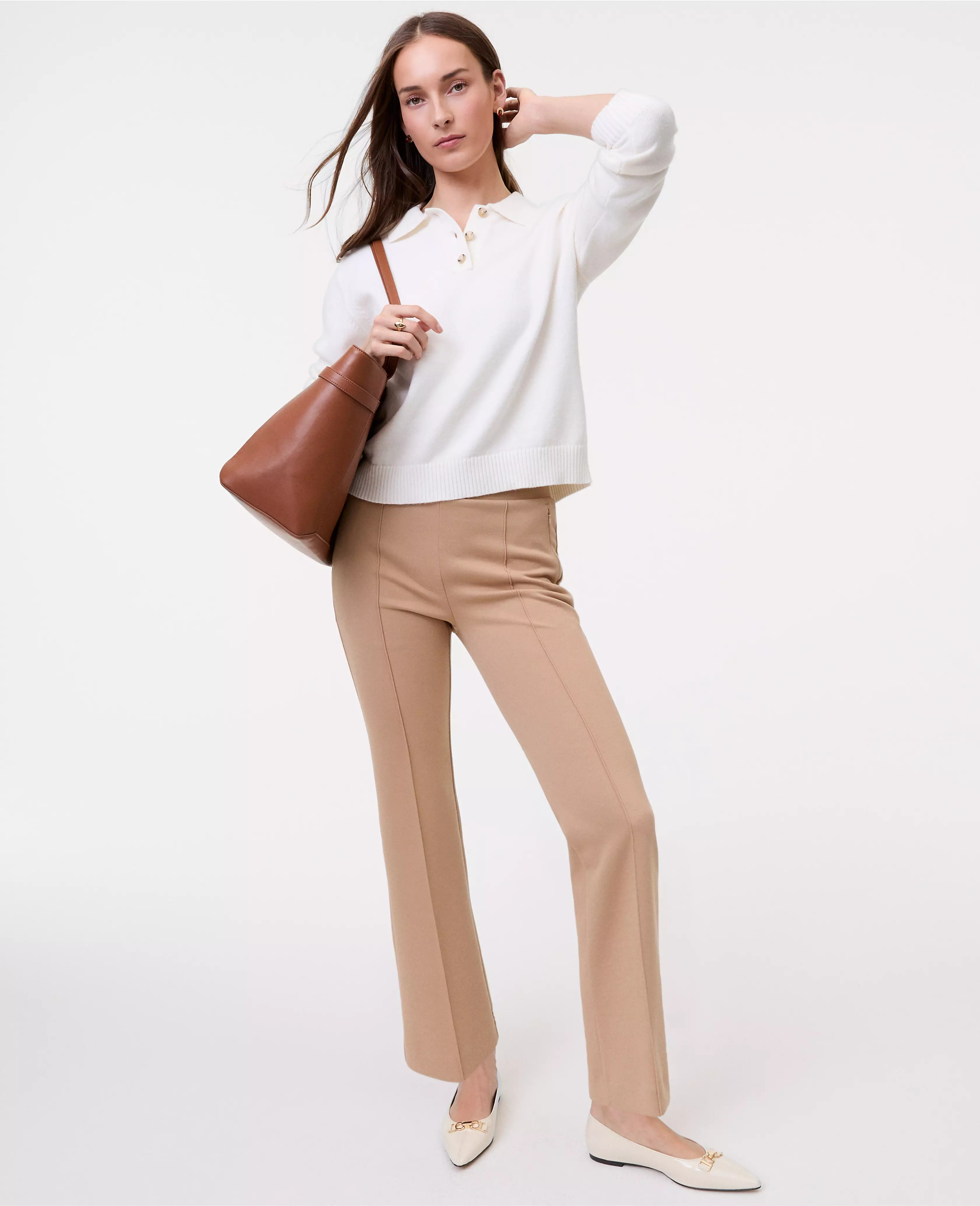Weekend Collection Knit Flare Ankle Pant | Ann Taylor