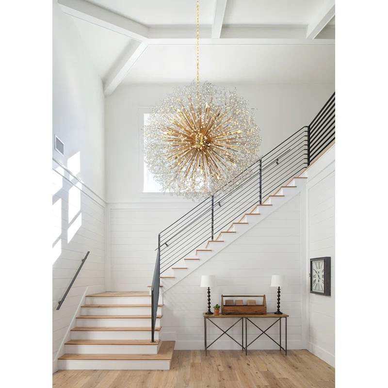 Crystal Modern Chandelier Starburst 47" Chandelier Round Lighting Fixture 24 Lights | Wayfair North America