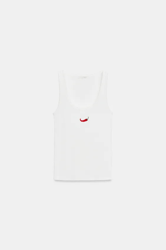 EMBROIDERED FRONT TOP | Zara UK