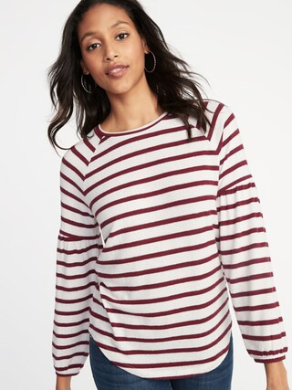 Plush-Knit Balloon-Sleeve Top for Women | Old Navy US