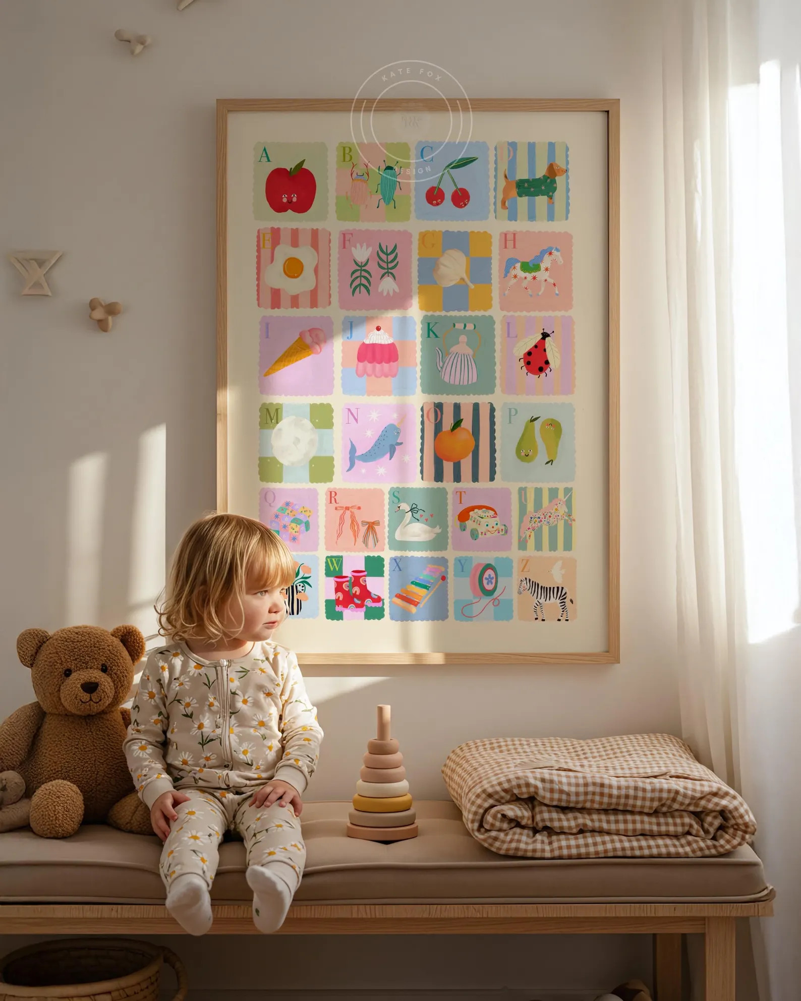 Pastel Kids A-Z Print: Rainbow ABC Nursery Art - Etsy | Etsy (US)
