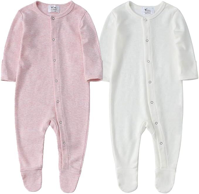 Unisex Baby Organic Cotton Footed Sleep and Play, Long Sleeve Pajamas | Amazon (US)