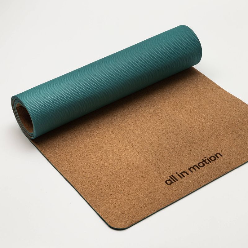 Natural Cork TPE Yoga Mat 5mm Green - All in Motion™ | Target