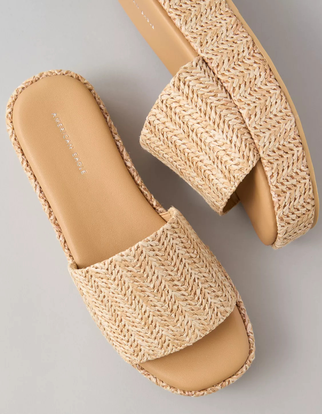 AE Raffia Flatform Wedge Sandal | American Eagle Outfitters (US & CA)
