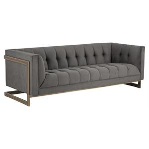 Sunpan Ekon 18" Modern Fabric and Steel Sofa in Gray/Rustic Bronze | Cymax