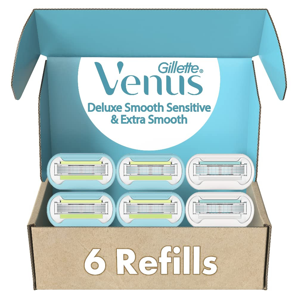 Gillette Venus Womens Razor Blade Refills, Venus Extra Smooth 4 Count and Venus Deluxe Smooth Sen... | Amazon (US)