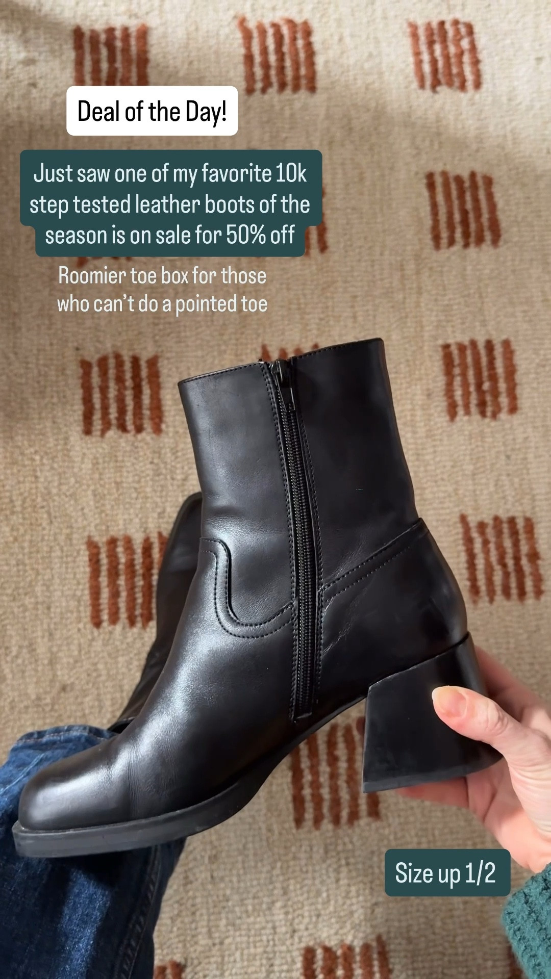 50% off the comfiest pair of chunky leather books. 10k step tested and square toe so you can really spread your feet. Size up 1/2 if wearing with thicker socks. Steve Madden 


#LTKSaleAlert #LTKPetite #LTKootd