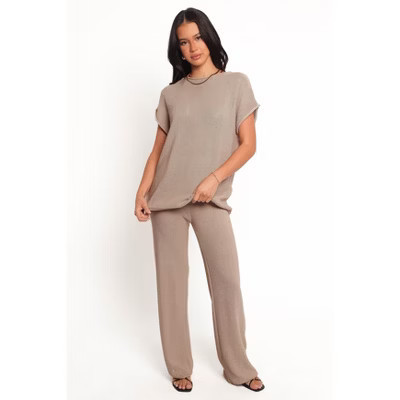 Stassia Knitted Pant Set - Brown M | Target