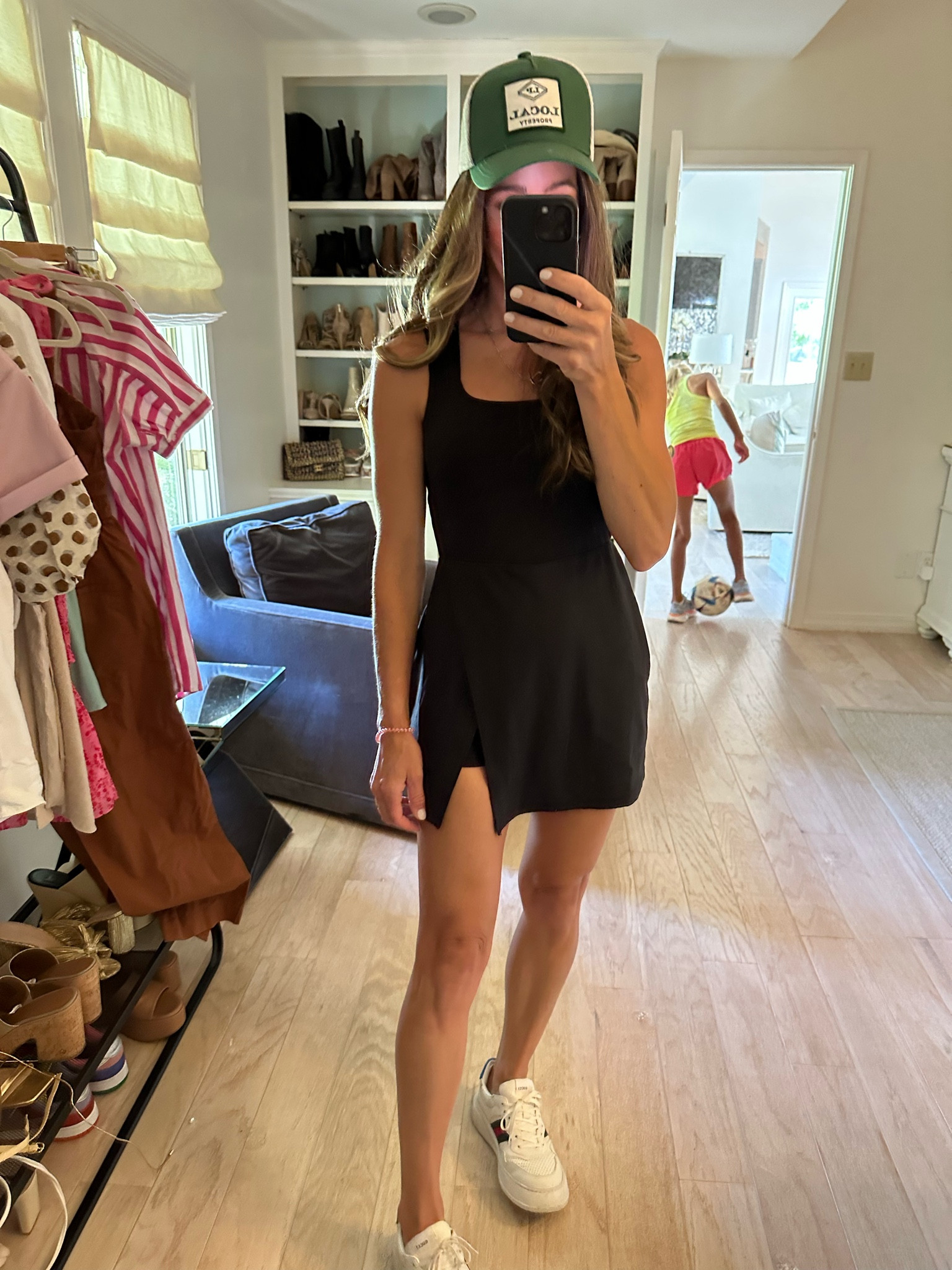 NEW TARGET $30 ATHLETIC DRESS FIND. has the cutest front slit detail, love the wider back straps, built in shorts with pockets, moisture wicking material. great for tennis or pickle ball or a walk/run. or just running errands. runs tts. Comes in other colors  

#LTKstyletip #LTKFitness #LTKunder50