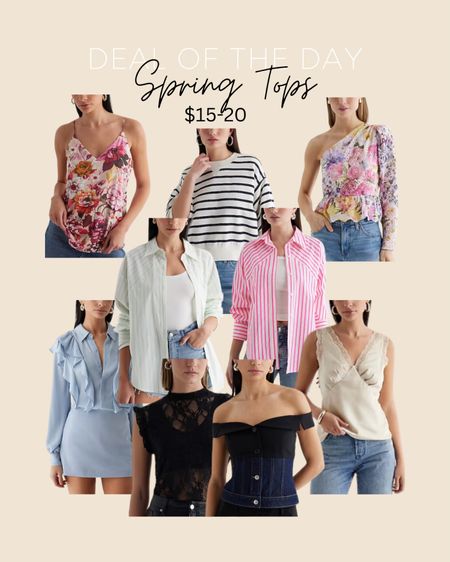 Spring tops on sale 🌸

Floral tops, striped boyfriend button down, denim tops

#LTKfindsunder50 #LTKstyletip #LTKsalealert