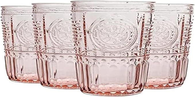Bormioli Rocco Romantic Set Of 4 Tumbler Glasses, 11.5 Oz. Colored Crystal Glass, Cotton Candy Pi... | Amazon (US)