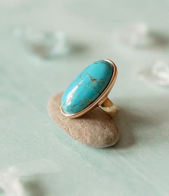 Anna & Avax Brooke Webb of KBStyled Faye Turquoise Stone Statement Ring | Dillard's