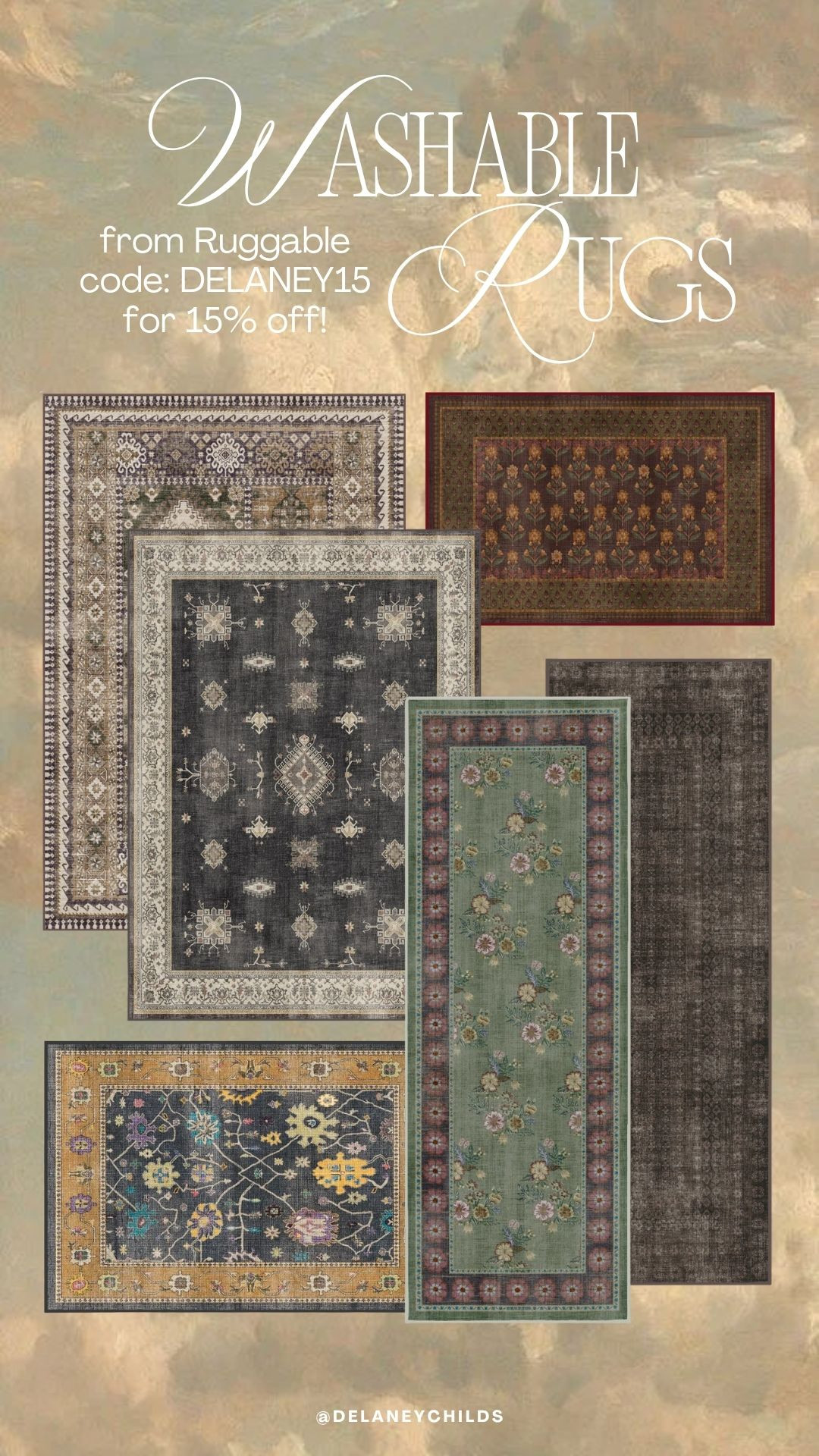 Washable rugs from Ruggable! "Delaney15" for 15% off! 

 #LTKHome #LTKSaleAlert