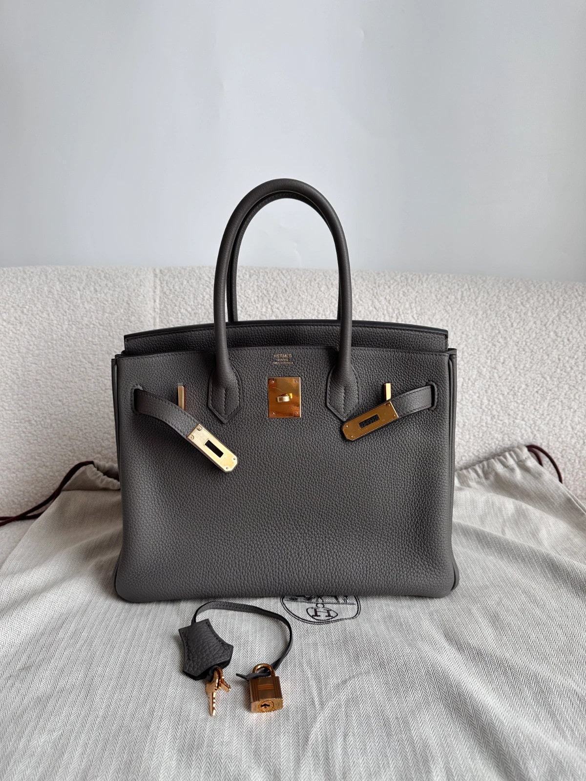 Hermes Birkin30 Handbag Etain Rose Gold Hardware Togo Leather Y Stamp  | eBay | eBay US