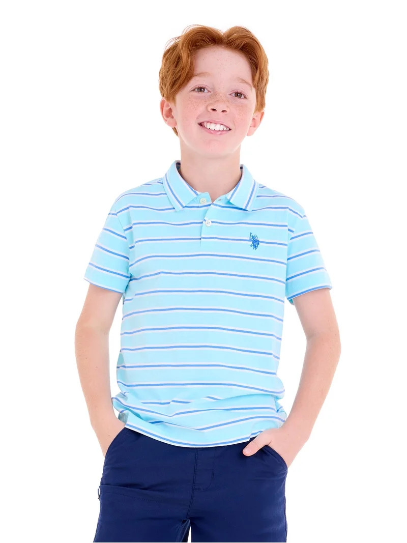 U.S. Polo Assn. Boys Stripe Jersey Polo Shirt, Sizes 4-18 | Walmart (US)