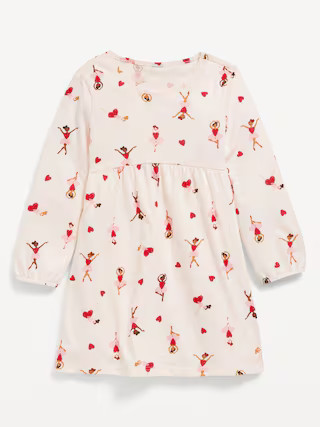 Printed Jersey-Knit Long-Sleeve Dress for Toddler Girls | Old Navy | Old Navy (US)