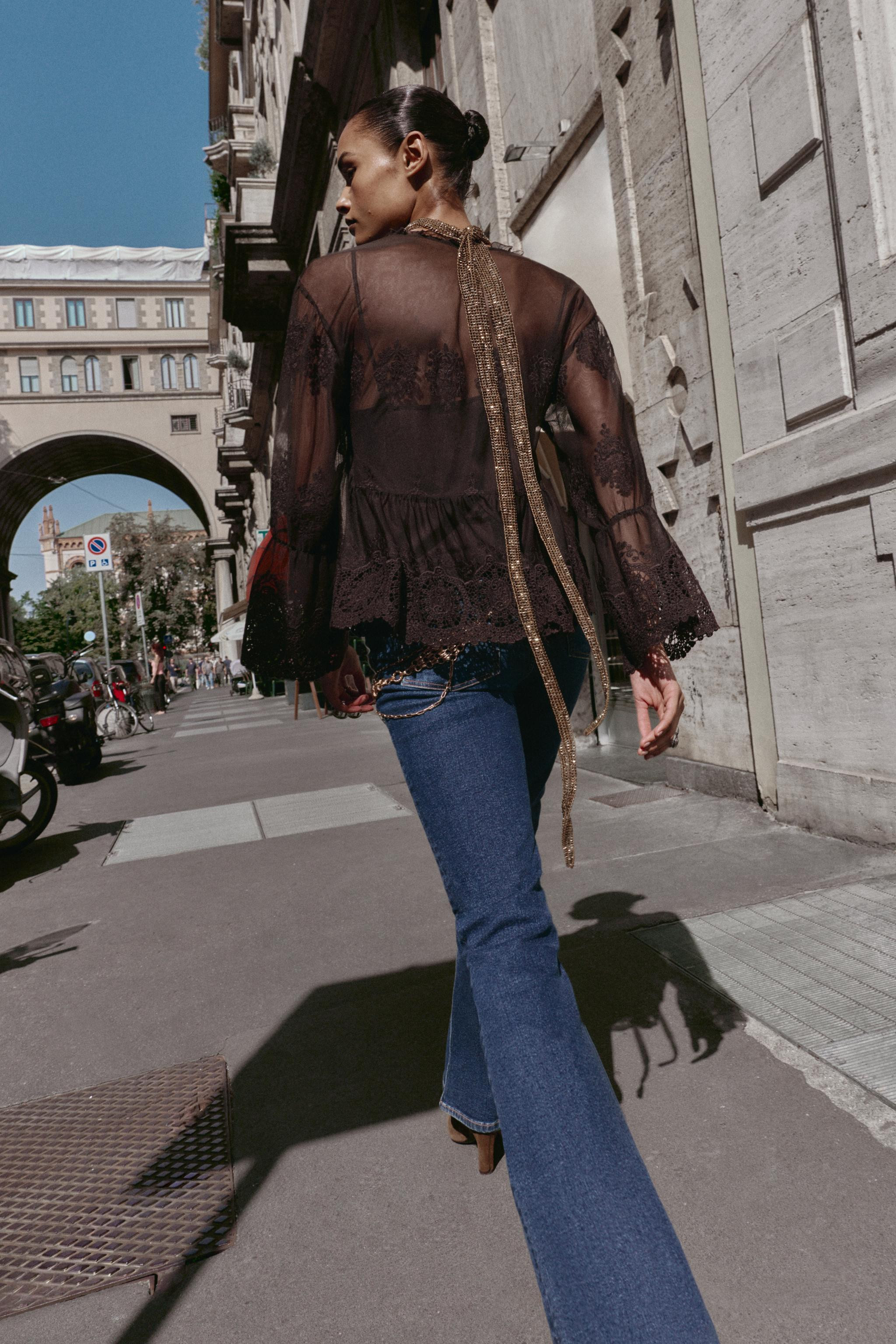 EMBROIDERED TULLE BLOUSE | Zara UK