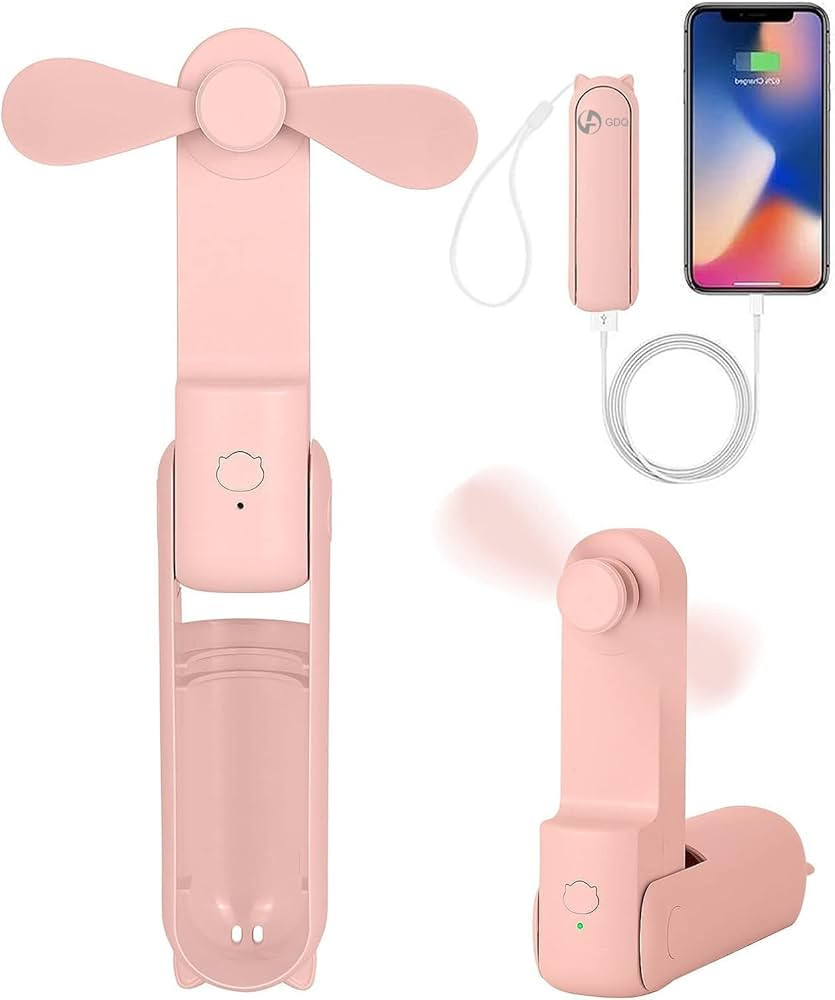 Portable Small Pocket Fan,Handheld Fan,Foldable Fan, Mini Fan With USB Rechargeable&Power Bank,Qu... | Amazon (US)