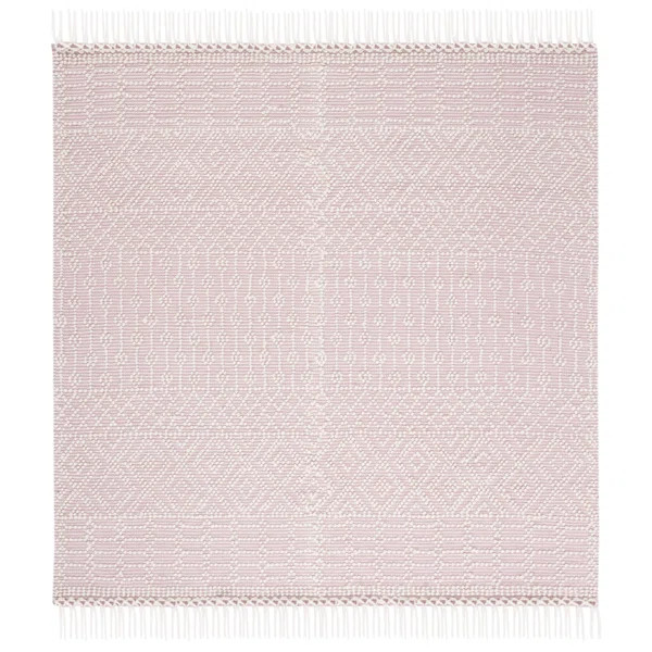 Capps Handmade Flatweave Wool Area Rug in Ivory/Pink | Wayfair North America