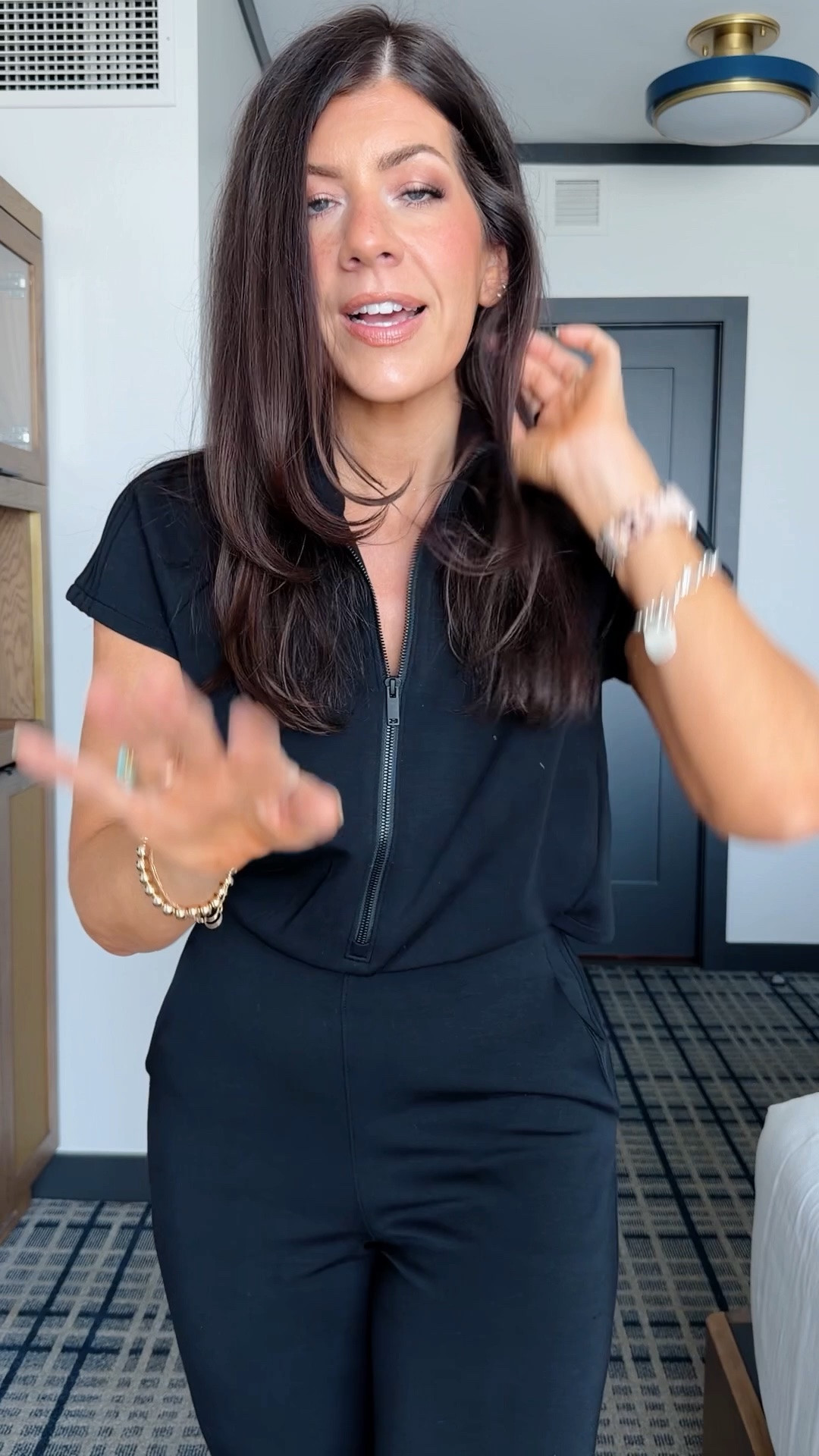 New from @Spanx 
In the medium regular short sleeve pintuck jumpsuit - my code MEGHANXSPANX will save you 15% for new customers! #spanxpartner

#LTKMidsize #LTKCon #LTKootd