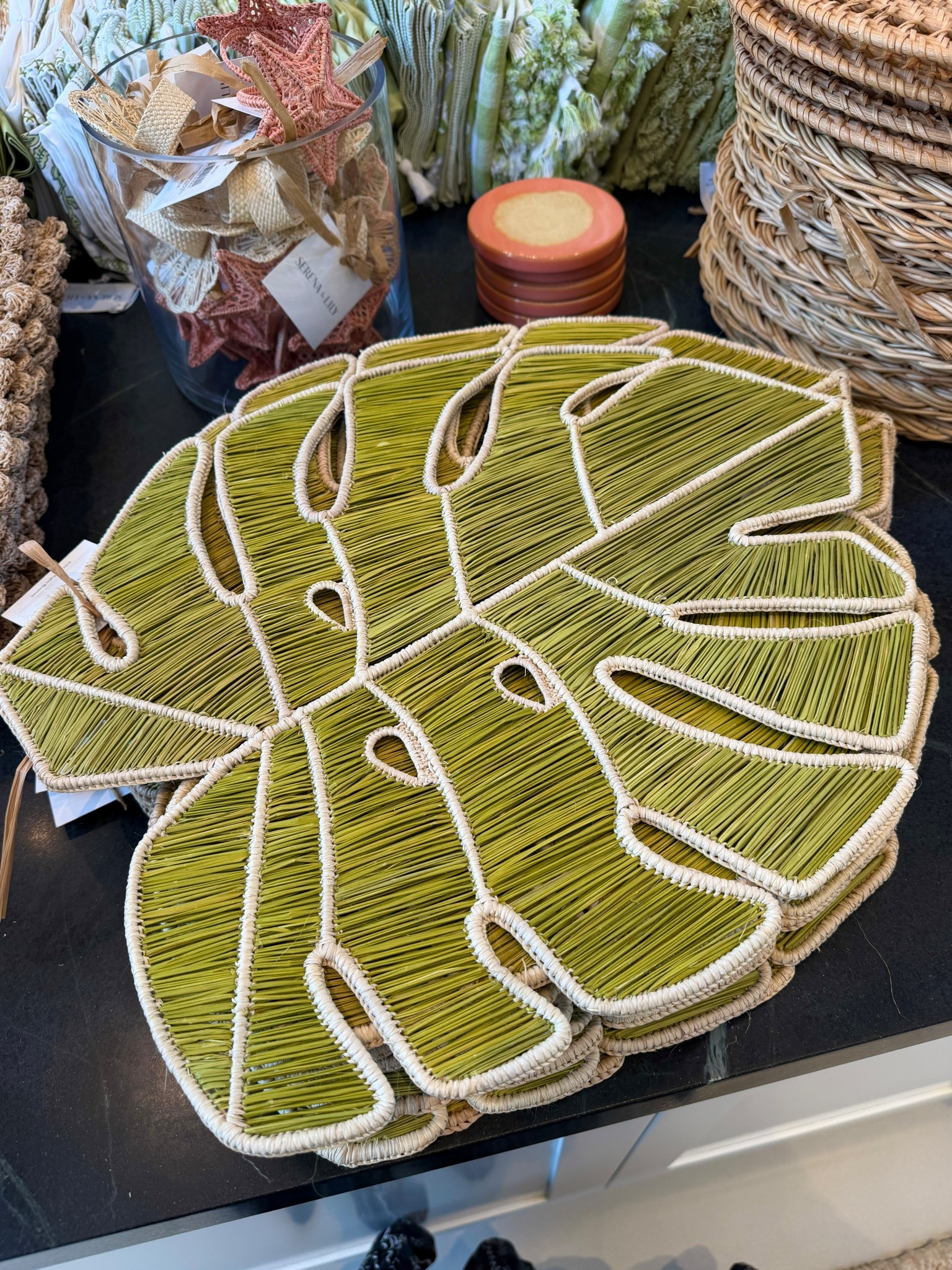 Tropical tablescape inspo! 🌴 The Tropea Placemat from Serena & Lily is such a beautiful piece—handwoven from palm leaf in a lush monstera-inspired design. 🌿 It would be perfect for a tropical table setting or summer entertaining. Sale alert and linked with more tropical tablescape finds! 🥥 #SerenaAndLily #Placemat #TabletopTuesday

#LTKSaleAlert #LTKSeasonal #LTKHome