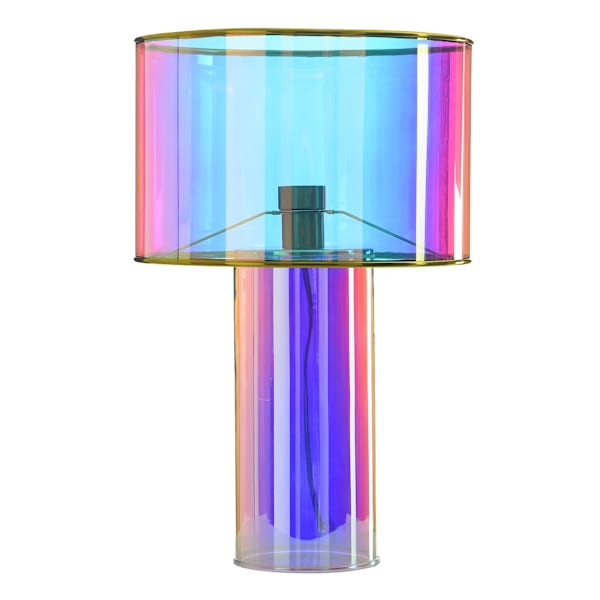 Iridescent Glass Medium Table Lamp With Iridescent Shade, 22", sold by At Home | At Home