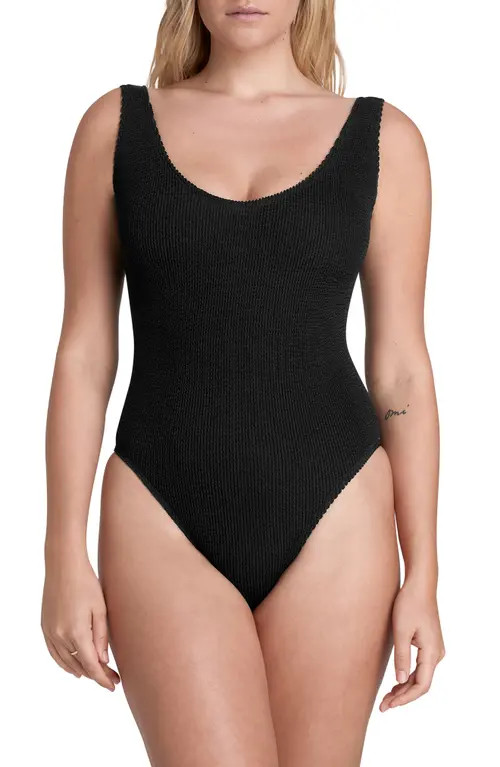 BOUND by Bond-Eye The Mara Ribbed One-Piece Swimsuit in Black at Nordstrom | Nordstrom