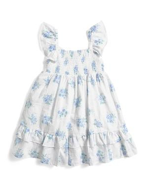 Girls Bow Back Floral Print Dress | TJ Maxx