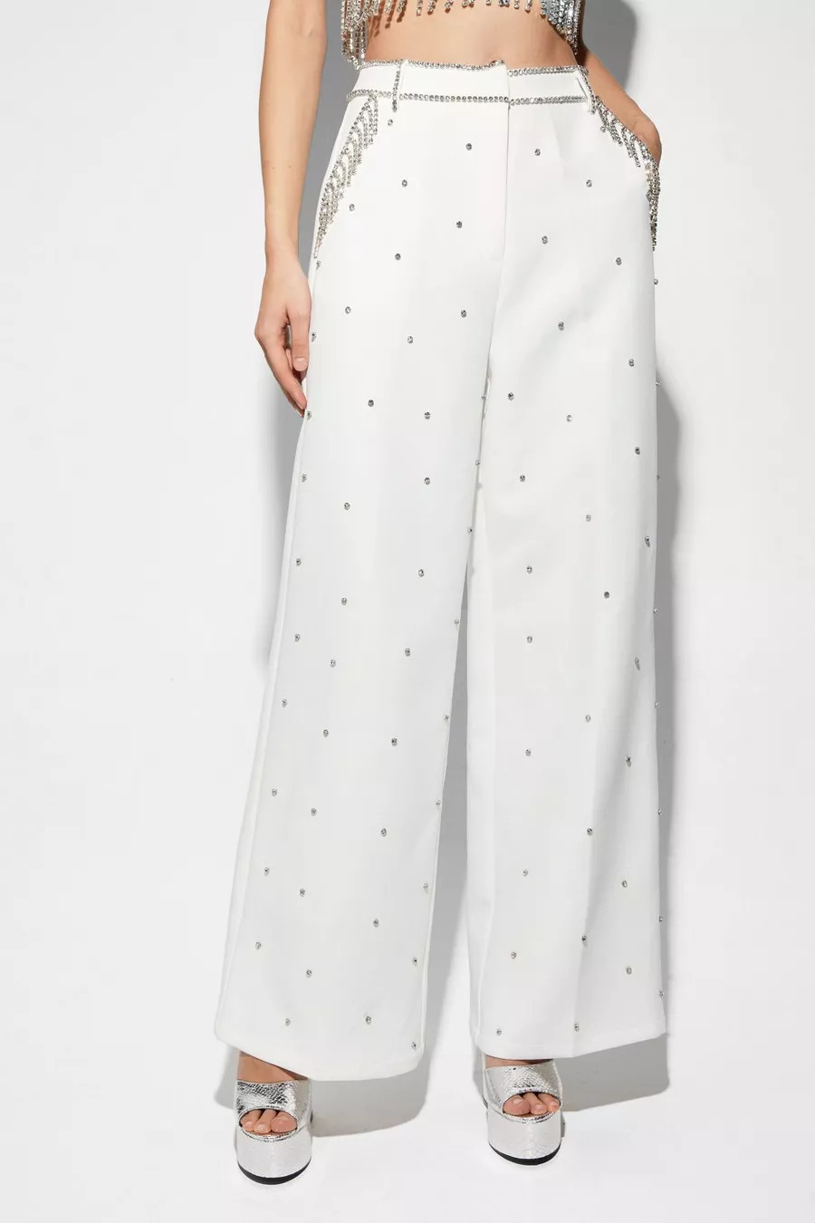 Premium Embellished Diamante Pants | Nasty Gal US
