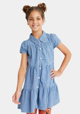 Tiered Chambray Shirt Dress | FabKids