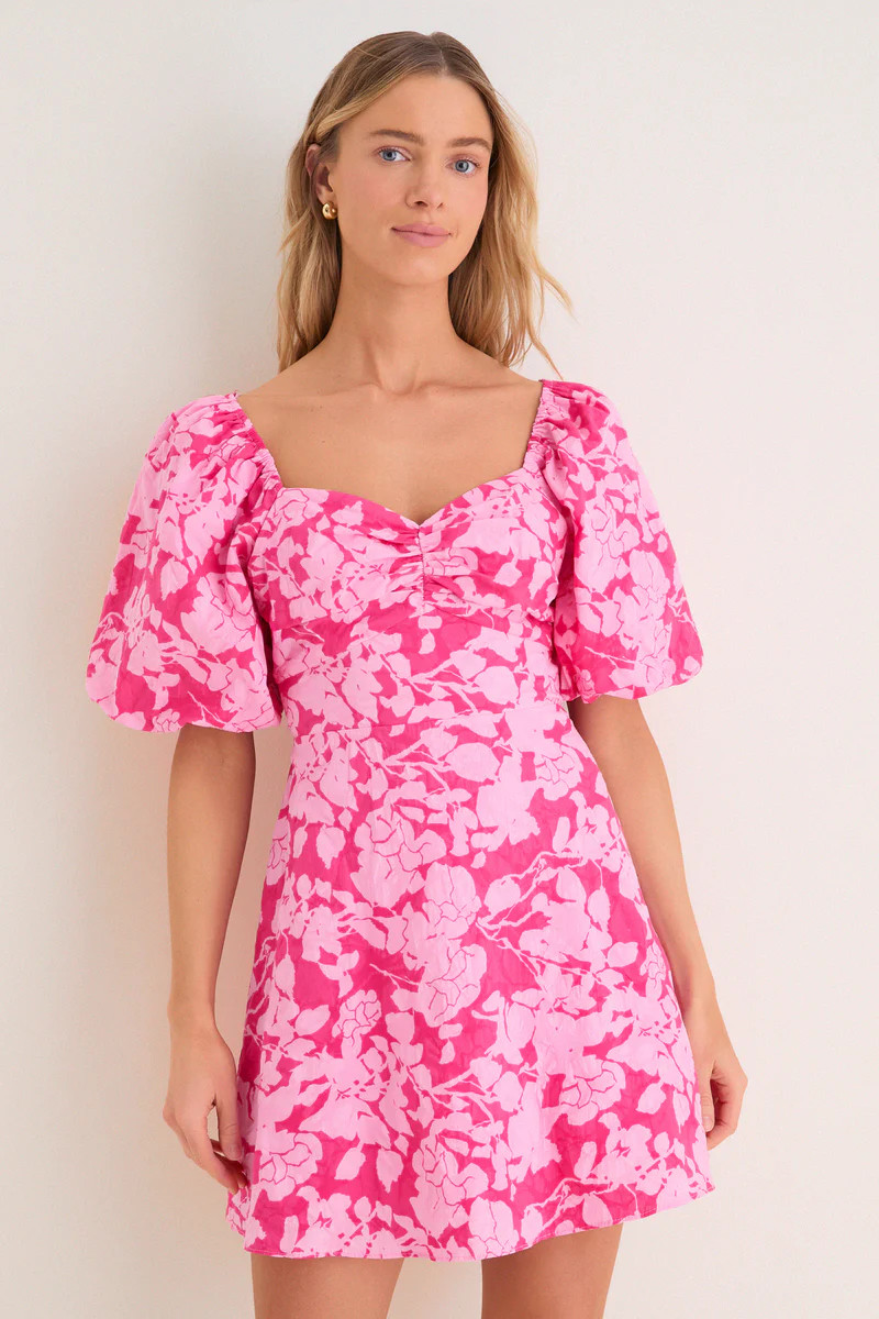 Pink Textured Floral Seaport Mini Dress | Tuckernuck (US)