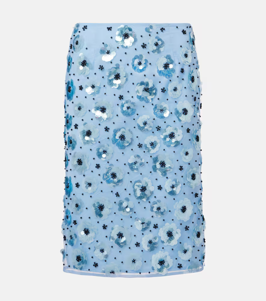 Rotate Floral embellished high-rise miniskirt | Mytheresa (UK)