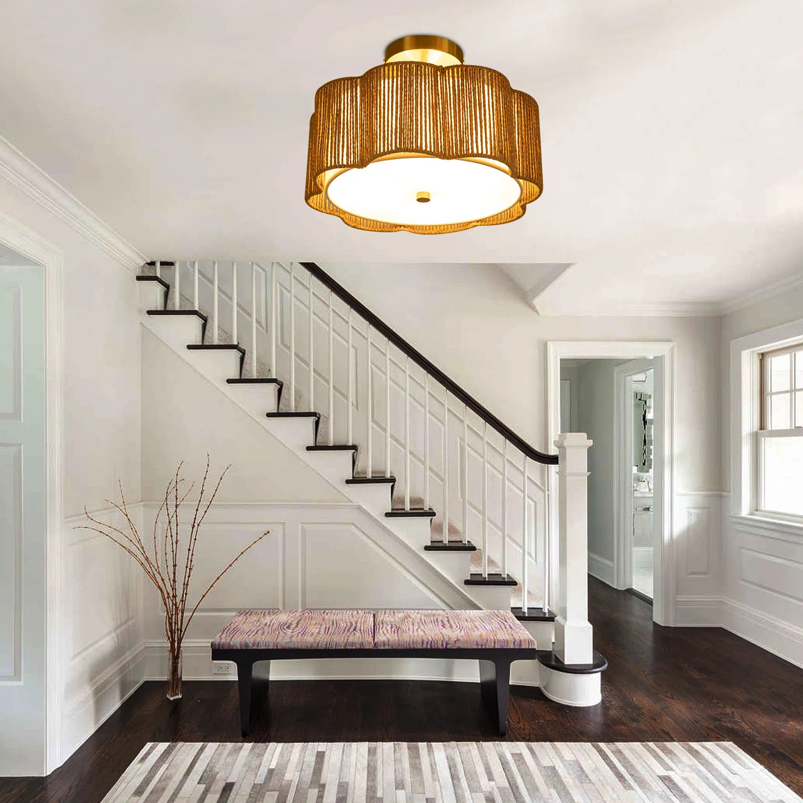 Bay Isle Home™ Alyx 2-Tier ‎Flower-shaped Semi Flush Mount Ceiling Light | Wayfair | Wayfair North America