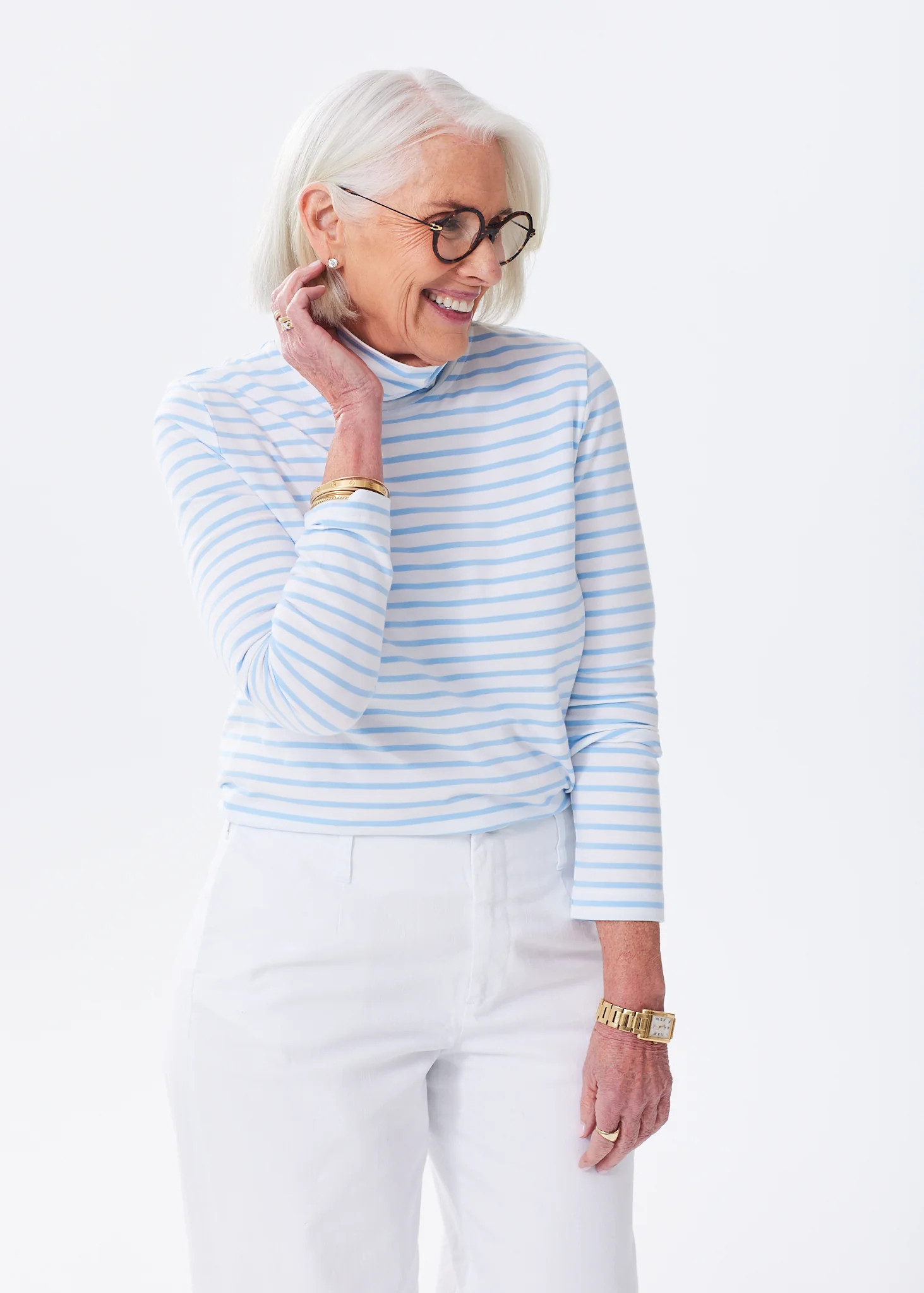 The Turtleneck Tee - Striped | Alice Walk