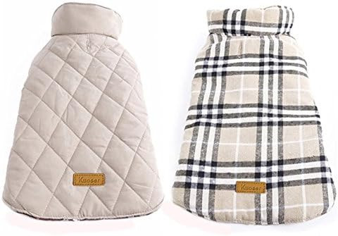 Kuoser Cozy Waterproof Windproof Reversible British Style Plaid Dog Vest Winter Coat Warm Dog App... | Amazon (US)