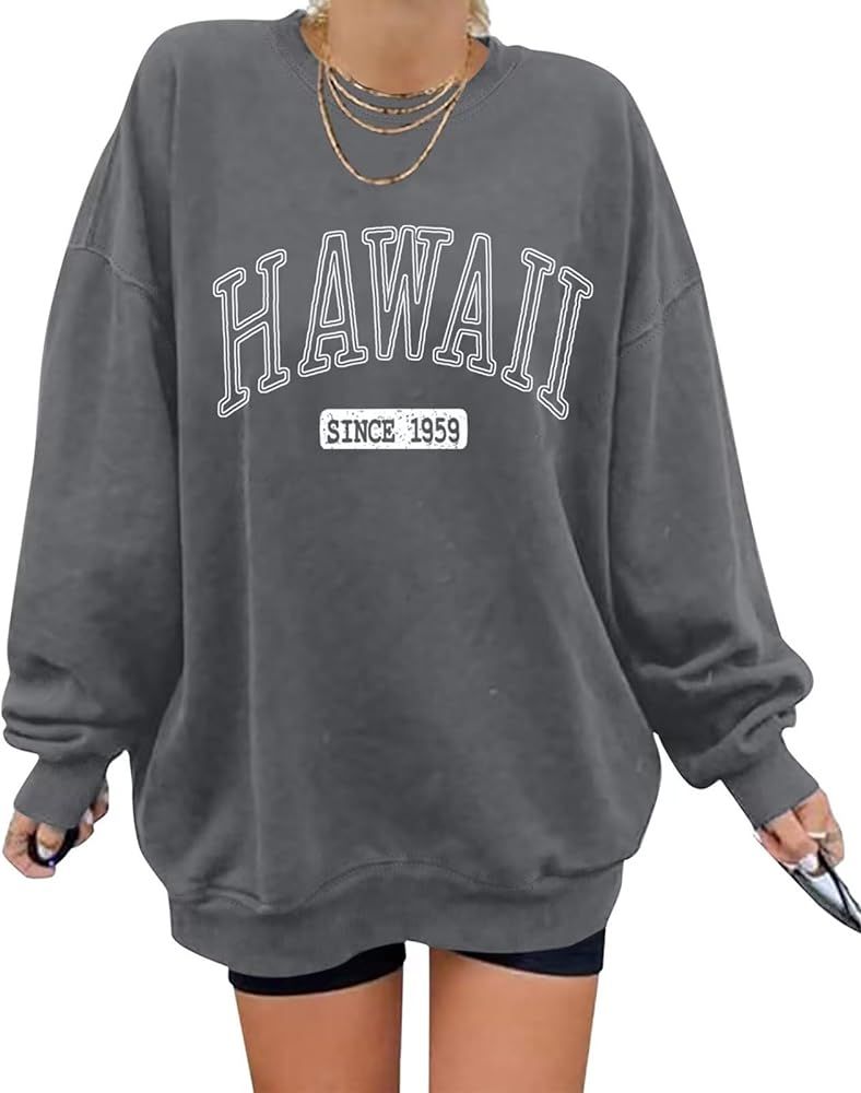 ORANDESIGNE Oversized Graphic Sweatshirt for Women Long Sleeve Crewneck Pullover Casual Fall Hood... | Amazon (US)