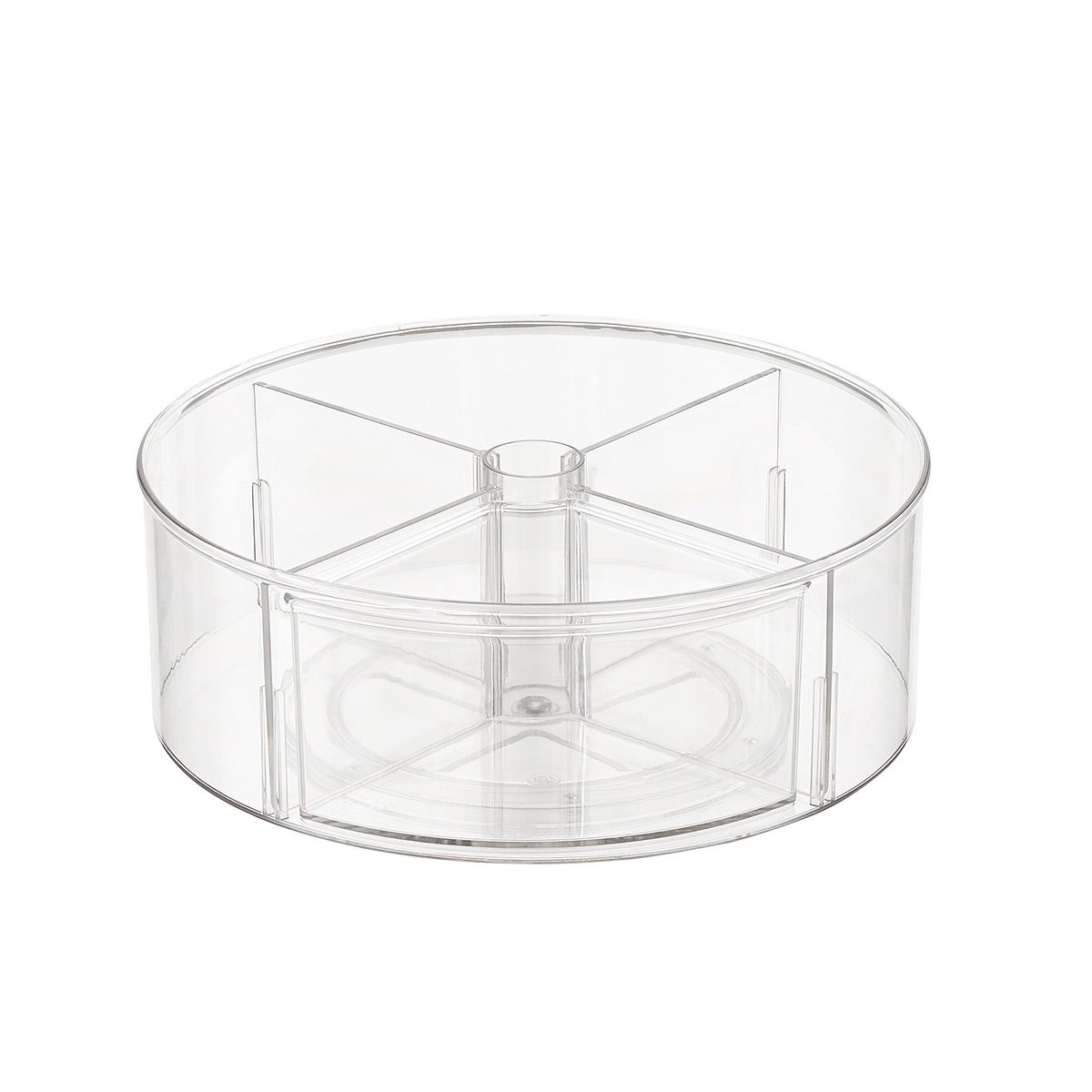 THE HOME EDIT Divided Turntable Clear | The Container Store