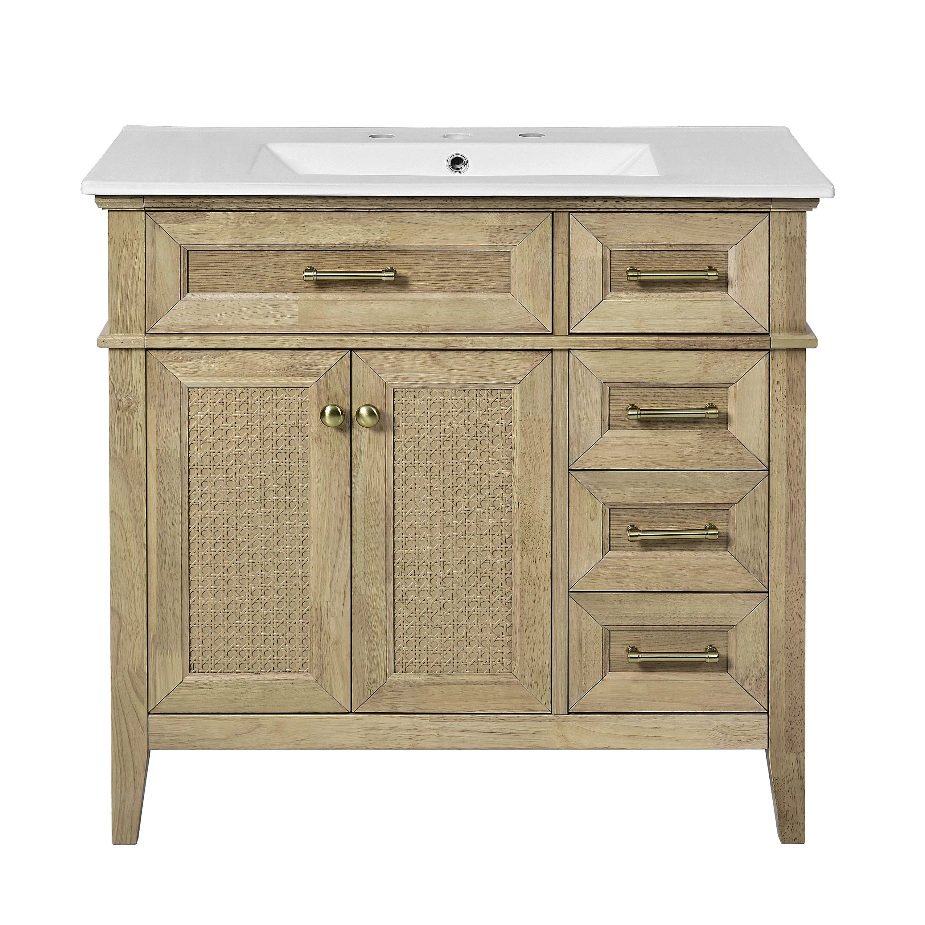 Lark Manor™ 36" Single Solid Wood Bathroom Vanity Set with Ceramic Sink  | Wayfair | Wayfair North America