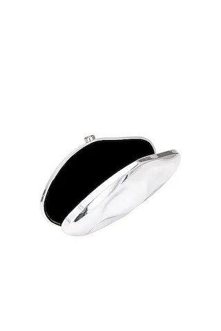 Caldera Clutch in Shiny Silver | Revolve Clothing (Global)
