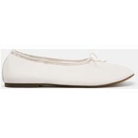 Zara - Mesh Ballet Flats With Bow - White - 6 - Woman | Zara UK